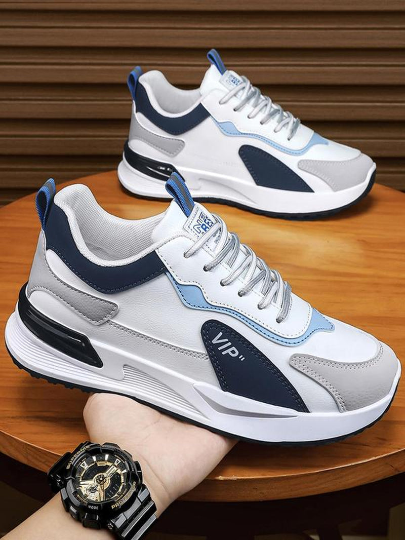 Men'S Sporty Lace up Running Shoes, Casual Comfortable Breathable Sneakers, Fashionable Sneakers for Daily Wear