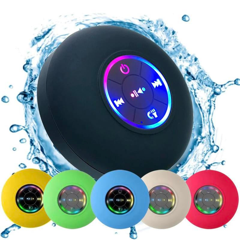 Waterproof Speaker, Portable Wireless Speaker with Suction Cup, USB Rechargeable Black Speaker, with a Playback Time of 2 Hours, Suitable for Parties, Bathrooms, Travel, Homes, and Outdoors (Suction Cup Must Be on a Smooth Surface to Use)