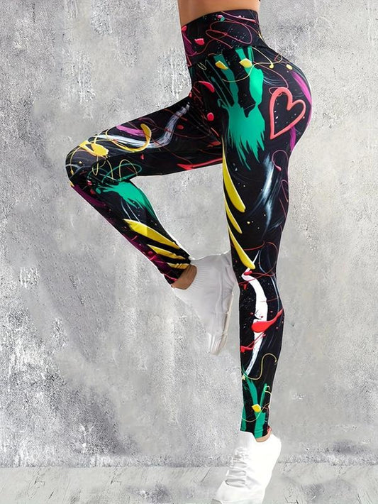 Women'S High Waist Sports Leggings, All over Print Seamless Yoga Skinny Pants, Ladies Sportswear Clothing for Indoor Outdoor Wear