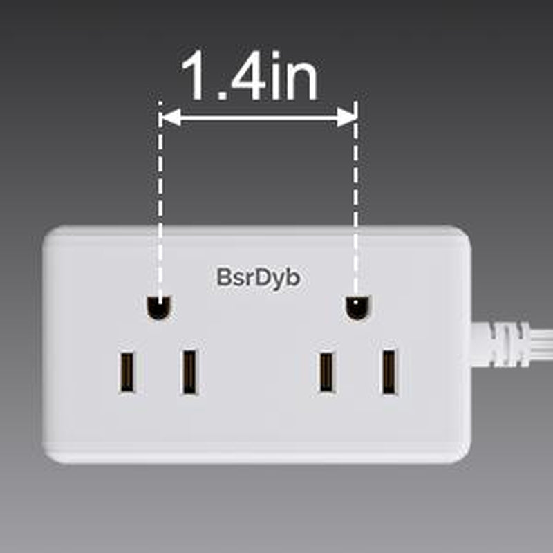 Bsrdyb Flat Plug Power Strip, 6 Ft Ultra Flat Extension Cord with 6 Outlets Extender, Travel, Dorm, Wall Mount for Home Office Dorm