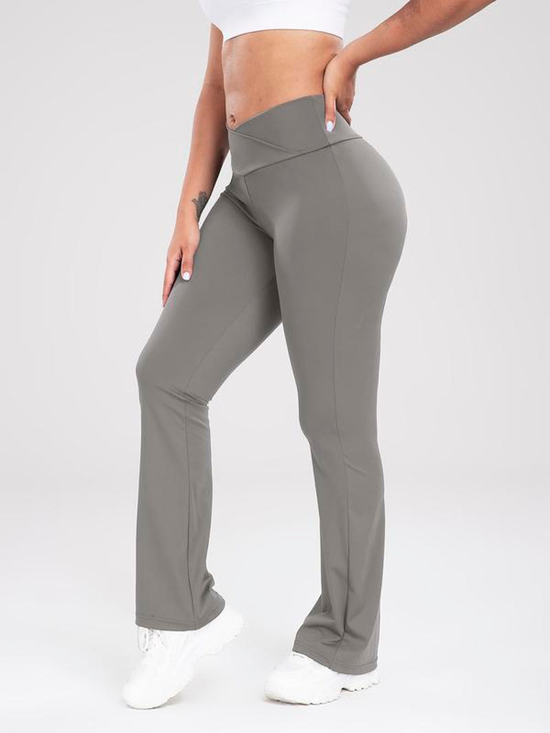 Flare Leggings for Women with Tummy Control Crossover High Waisted Yoga Pants