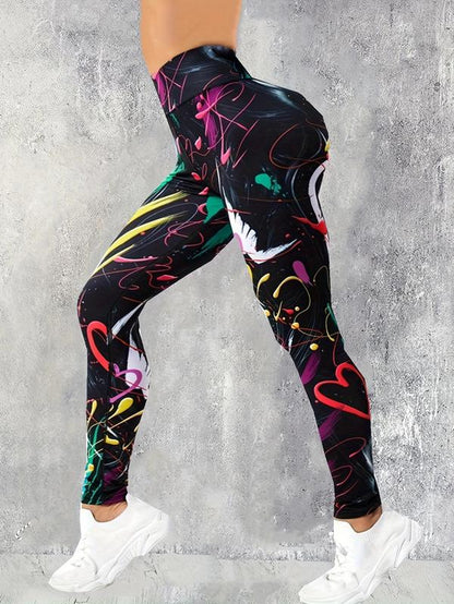 Women'S High Waist Sports Leggings, All over Print Seamless Yoga Skinny Pants, Ladies Sportswear Clothing for Indoor Outdoor Wear