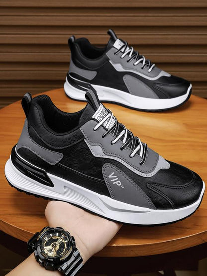 Men'S Sporty Lace up Running Shoes, Casual Comfortable Breathable Sneakers, Fashionable Sneakers for Daily Wear