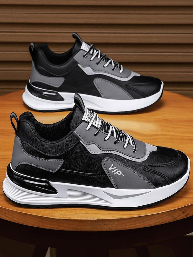 Men'S Sporty Lace up Running Shoes, Casual Comfortable Breathable Sneakers, Fashionable Sneakers for Daily Wear